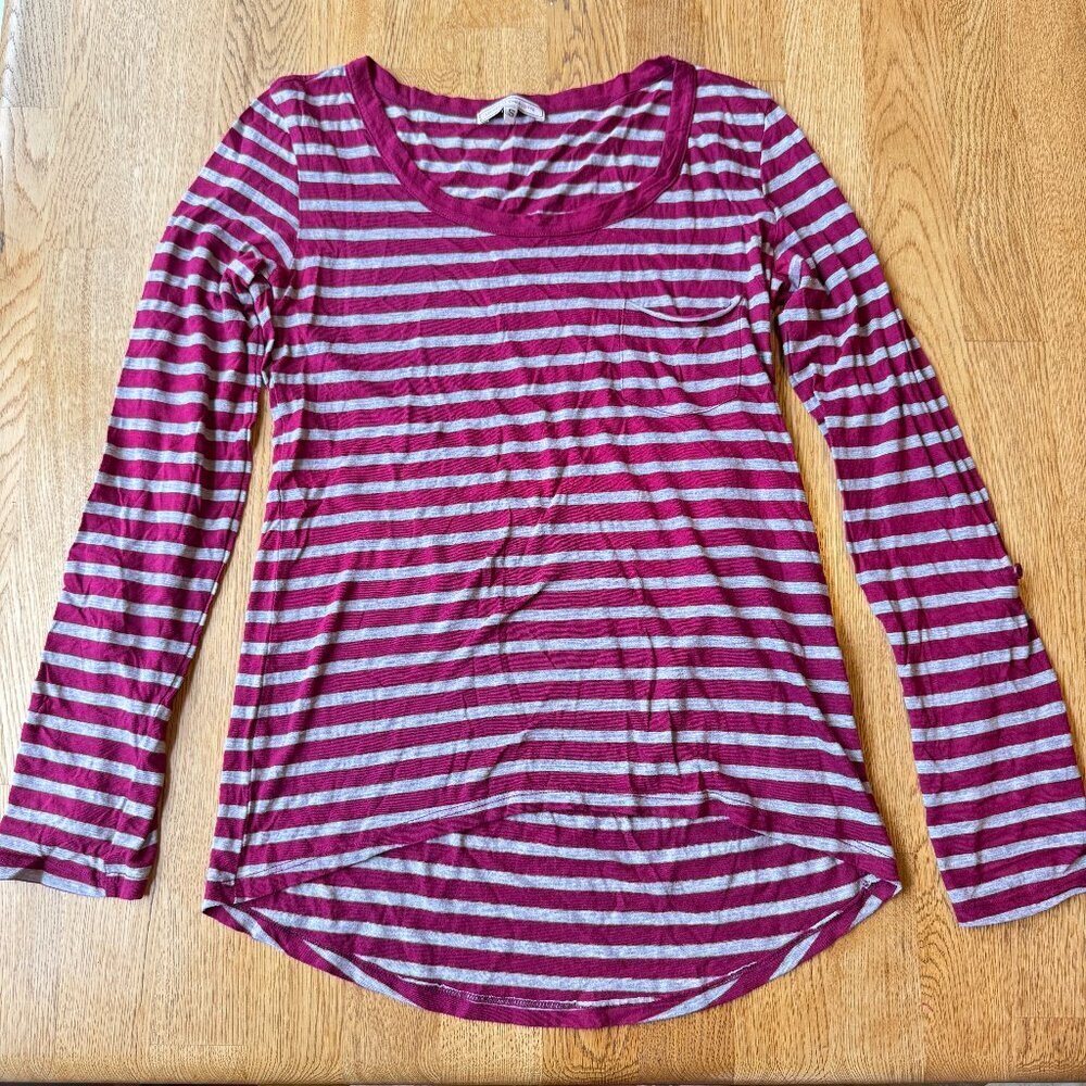 Louise Et Charlotte Striped Top Maroon Gray Size Small